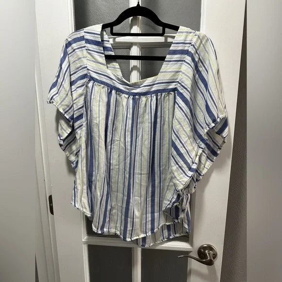 BEACH LUNCH LOUNGE Striped Kimono-Sleeve Top - Picture 4 of 8